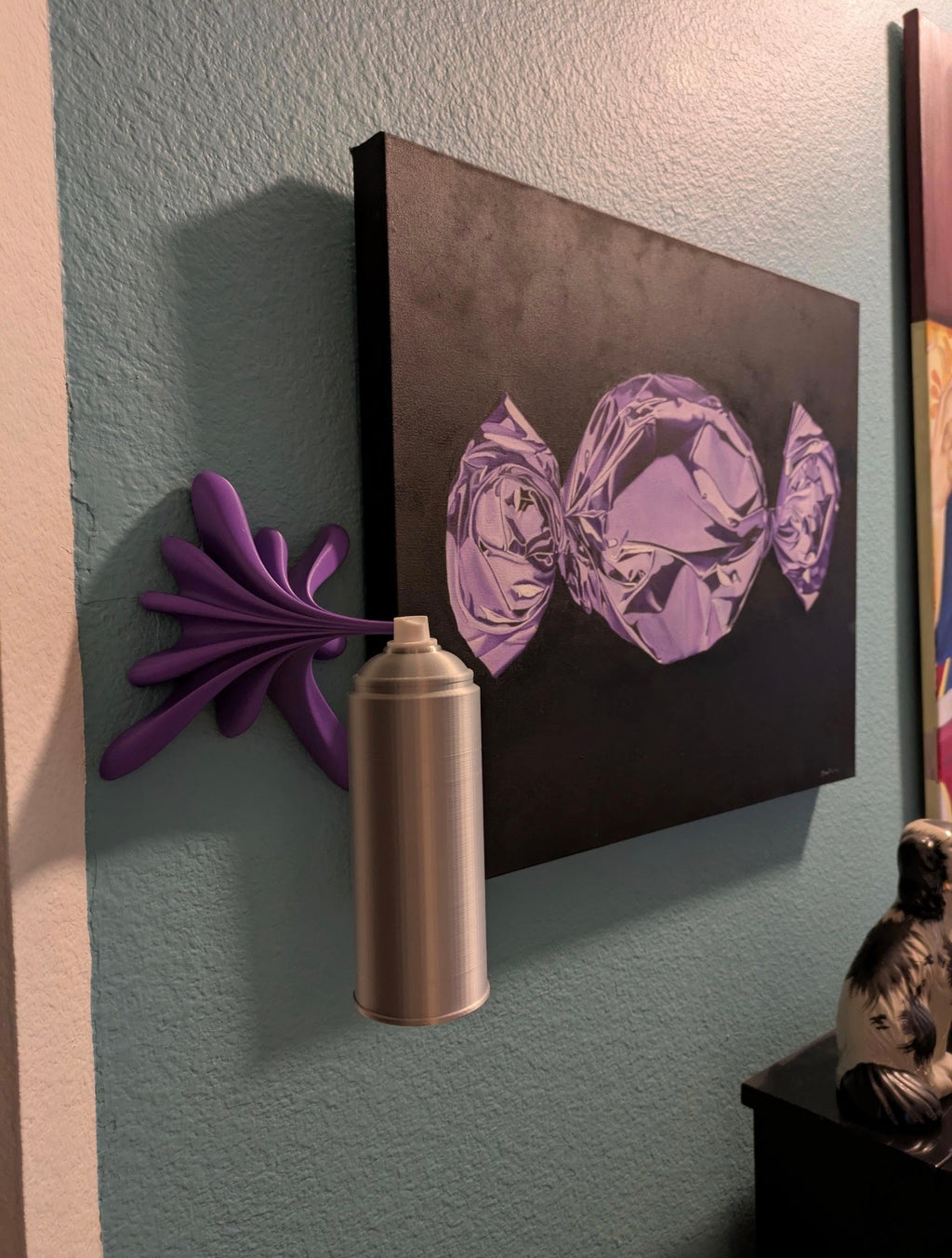 3D Printed Spray Can Spraying Splatter