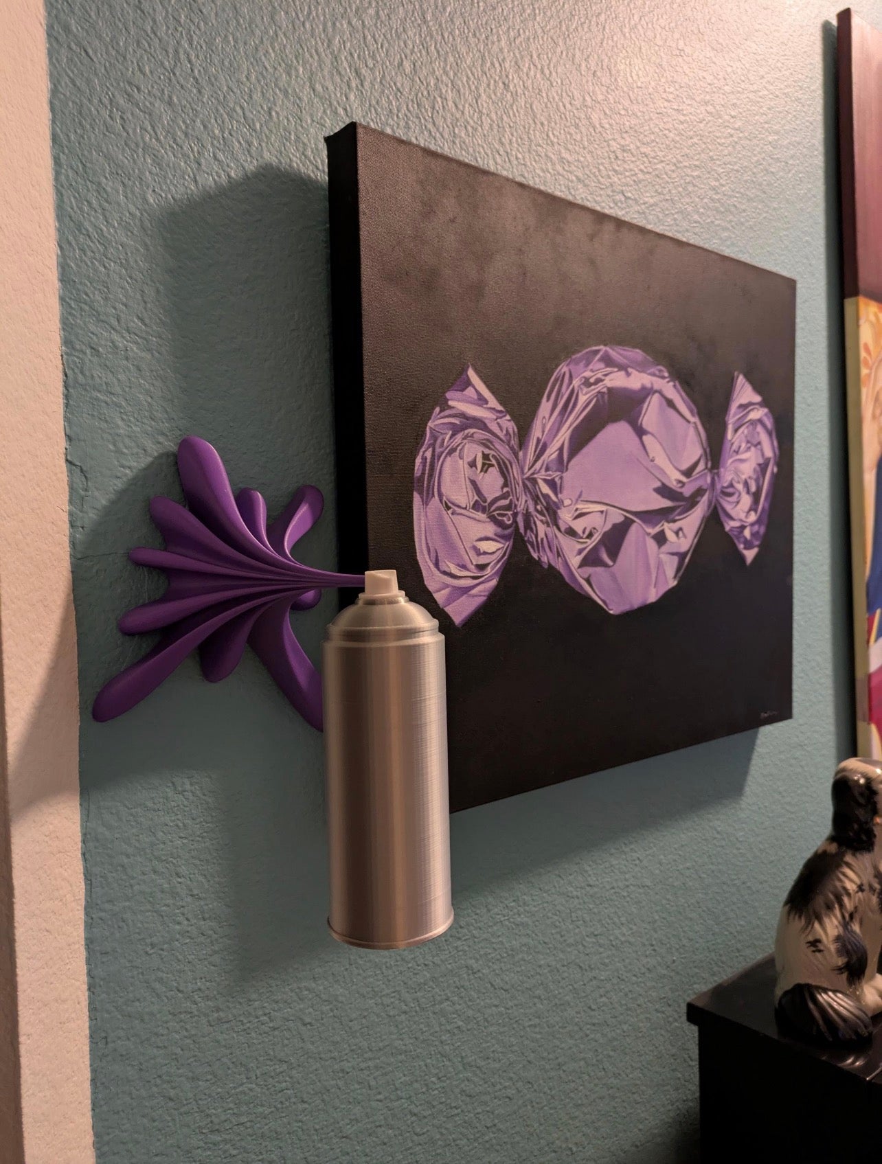 3D Printed Spray Can Spraying Splatter